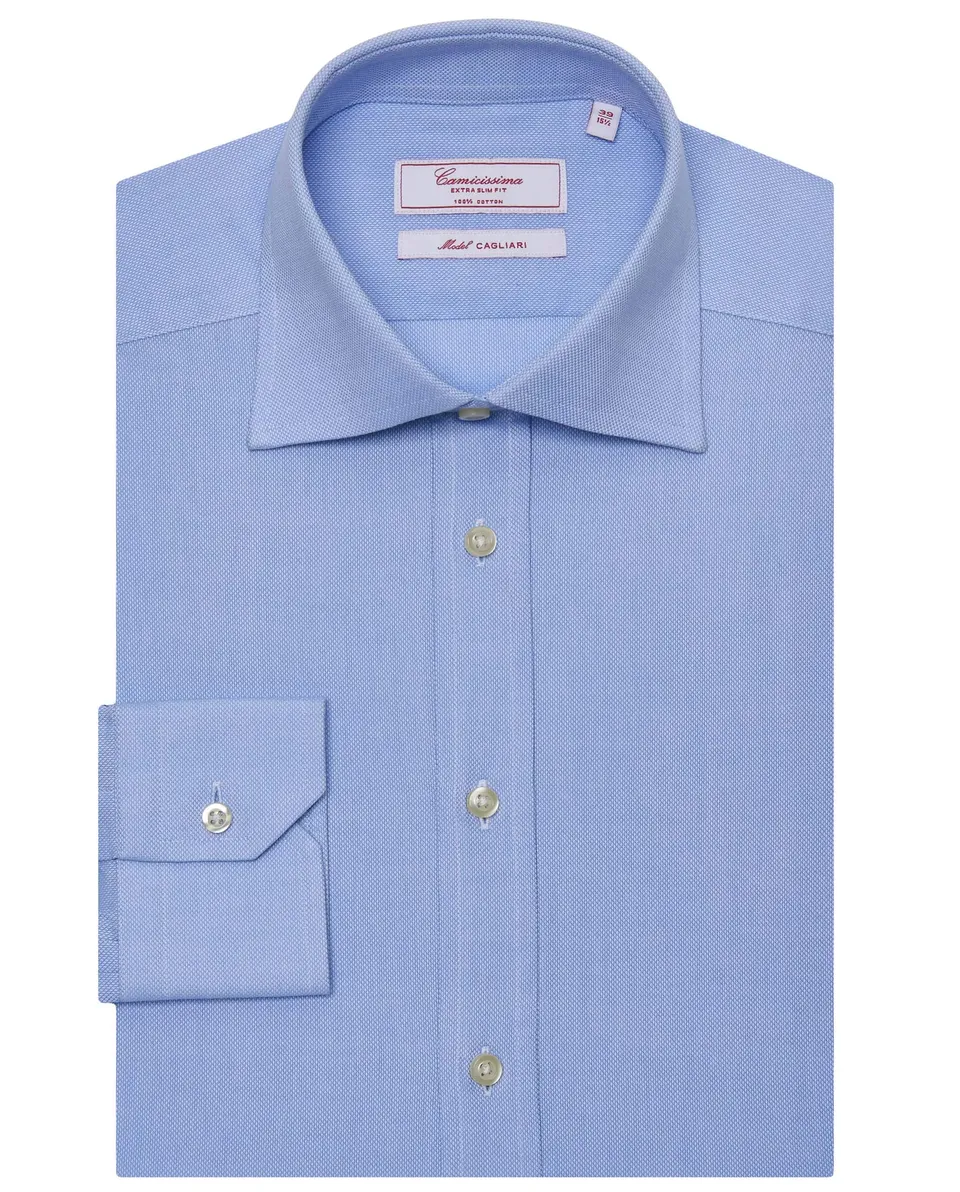 Camicissima Permanent camicia uomo azzurra extra slim