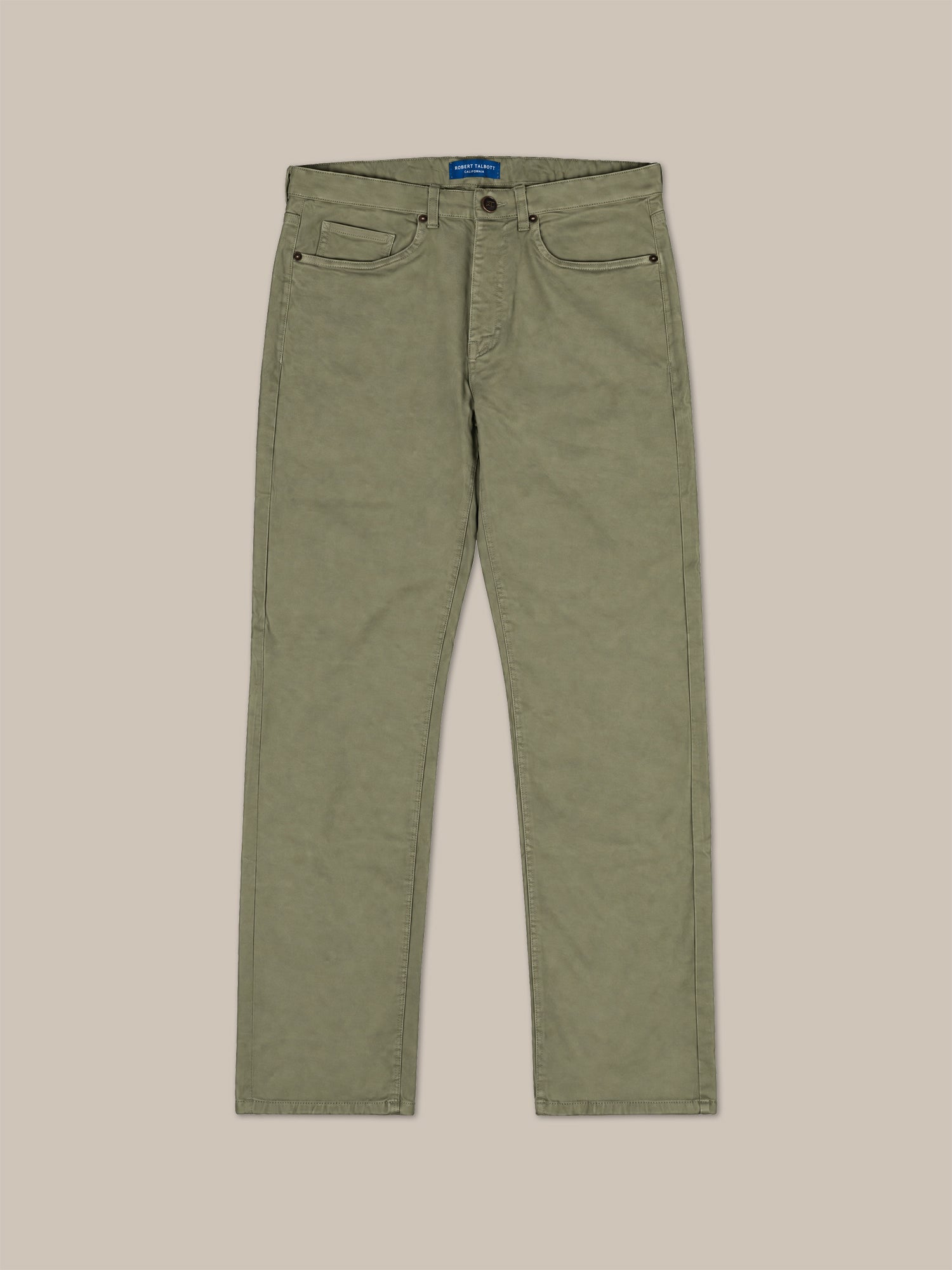 Robert Talbott Pablo Pantaloni 5 Tasche Uomo Oliva Stretch