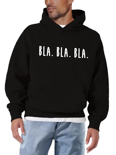 MAKAYA Felpe con Cappuccio Bla Bla Bla felpa 3XL cotone pettinato