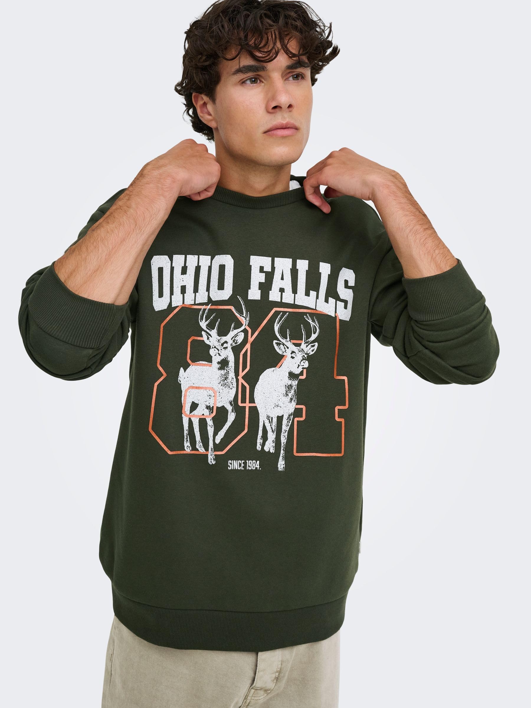 Only & Sons Felpe felpa uomo girocollo M taglio ampio