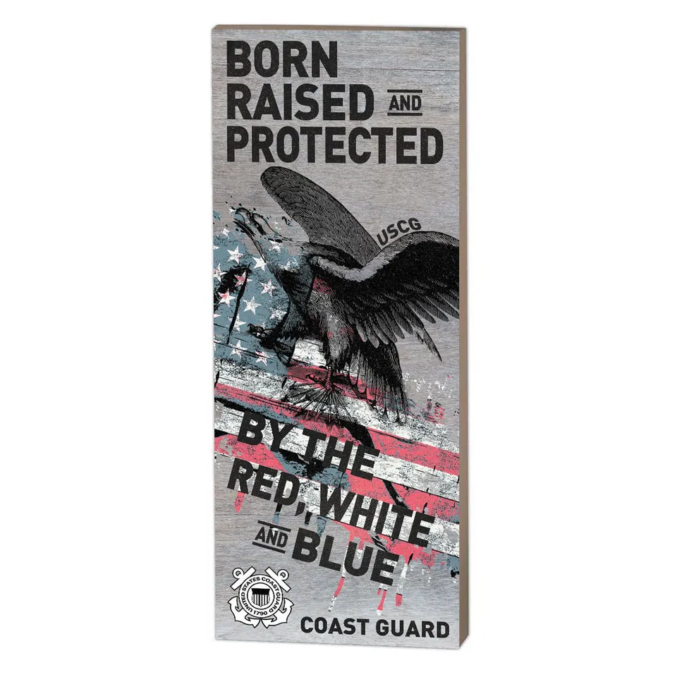 7.62 Design Coast Guard targa legno 7x18 blu USCG