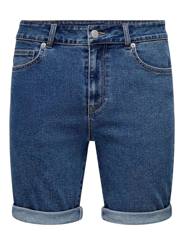ONLY & SONS Ply Shorts Jeans Uomo Blu Taglia XXL