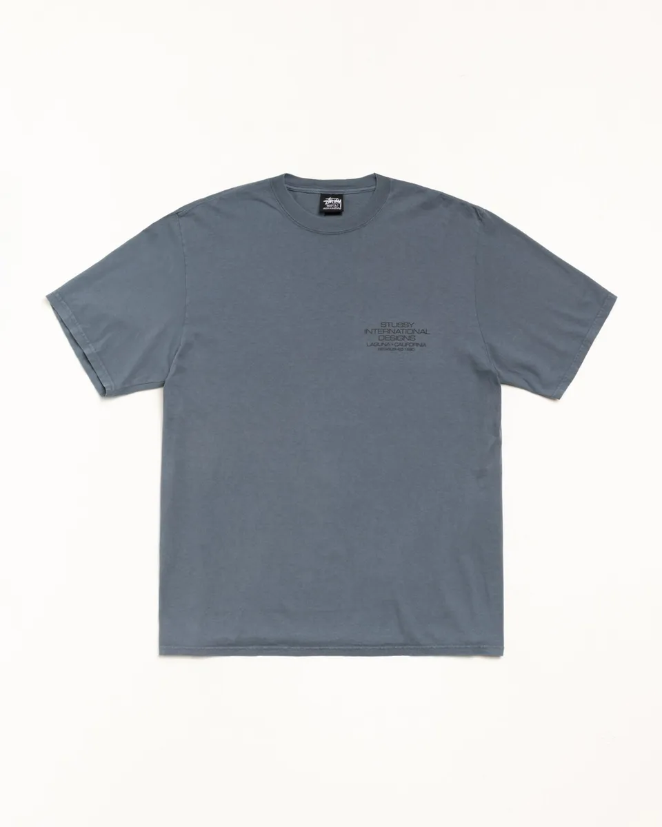Stussy International Design Tee maglietta Navy pigment dyed
