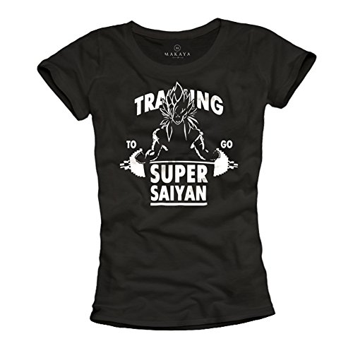 MAKAYA T-Shirt Donna Training Saiyan Maglietta M Cotone