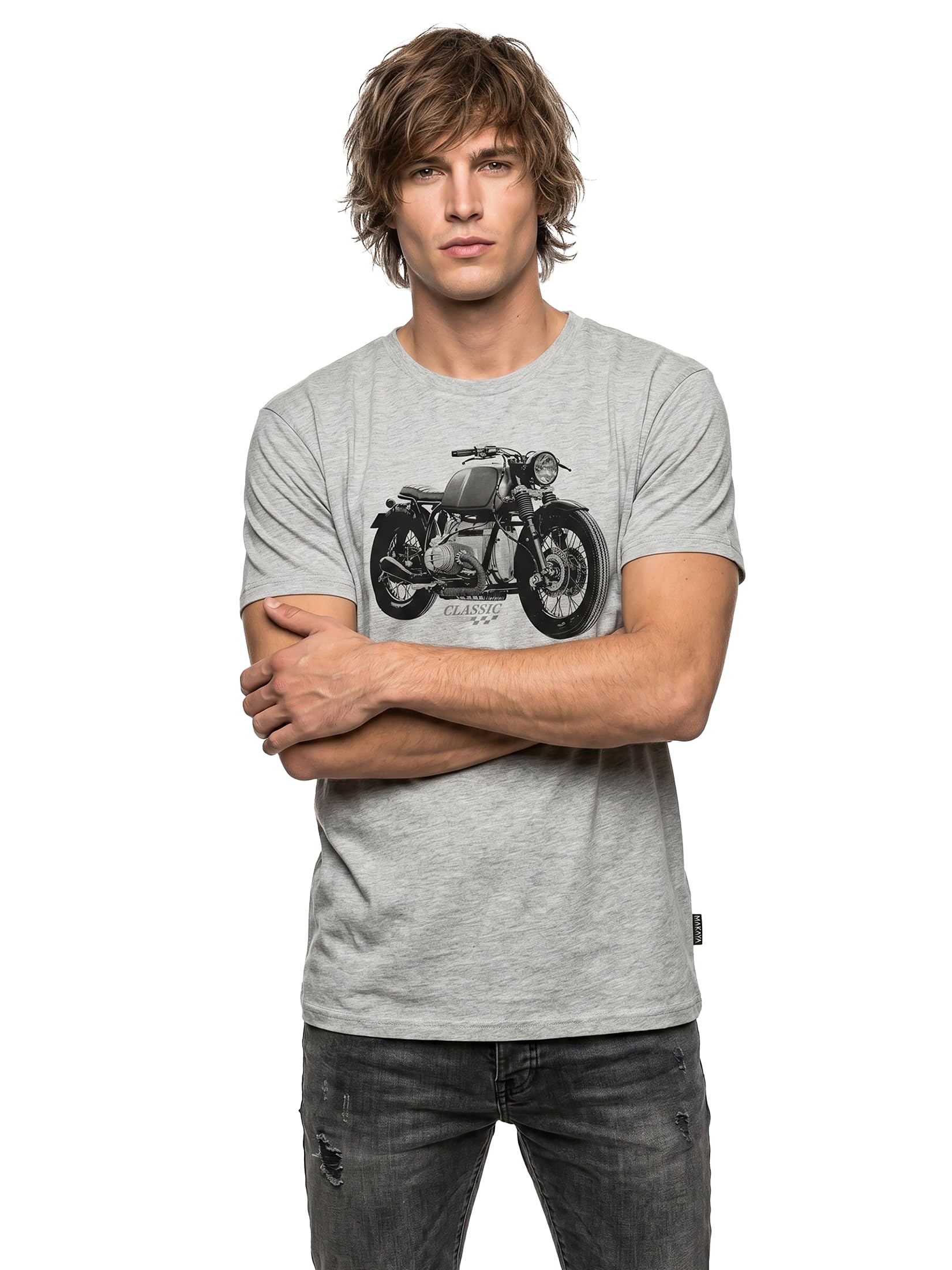Makaya Moto Vintage Oldtimer T-Shirt Uomo L Cotone