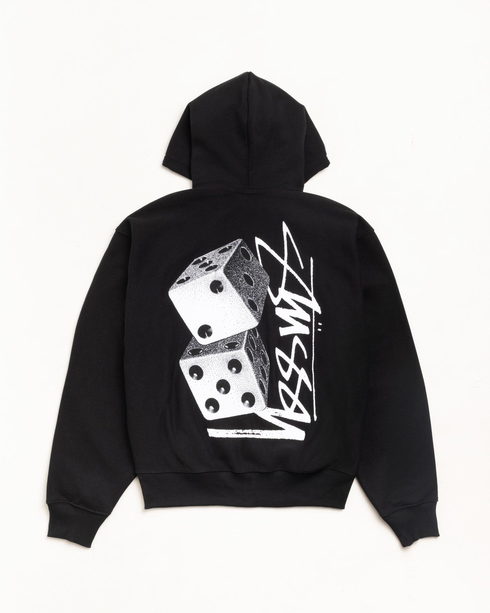 Stussy Tall Dice Zip Hoodie felpa nero cotone