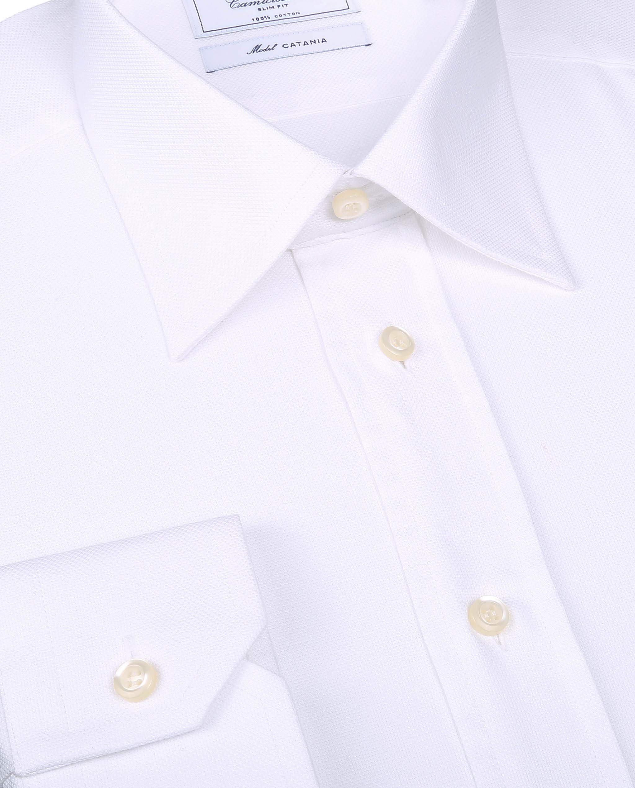 Camicissima Permanent Camicia Uomo Bianca Slim Collo Italiano