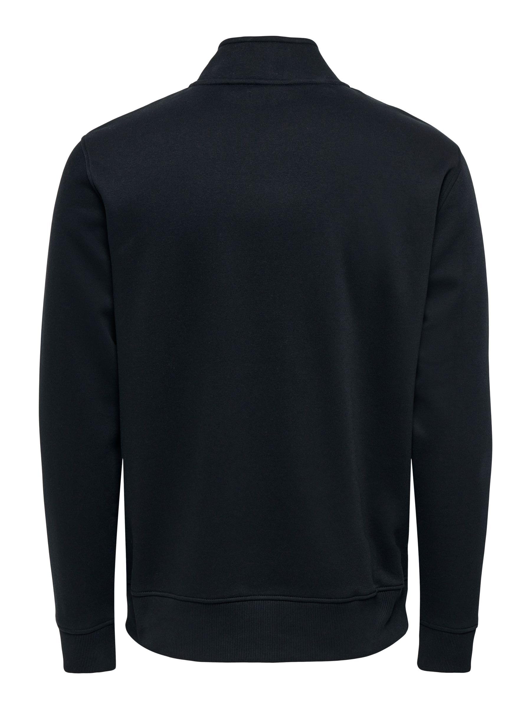 Only & Sons Onsceres felpa uomo mezza zip L nera