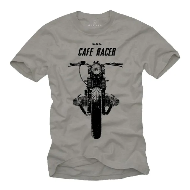 MAKAYA Cafe Racer R100 T-Shirt Uomo Cotone Moto