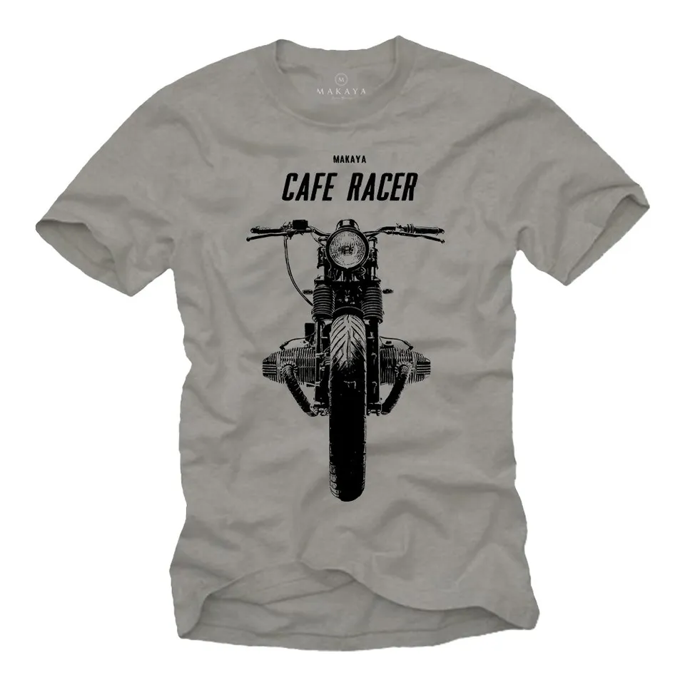 MAKAYA Cafe Racer R100 T-Shirt Uomo Cotone Moto