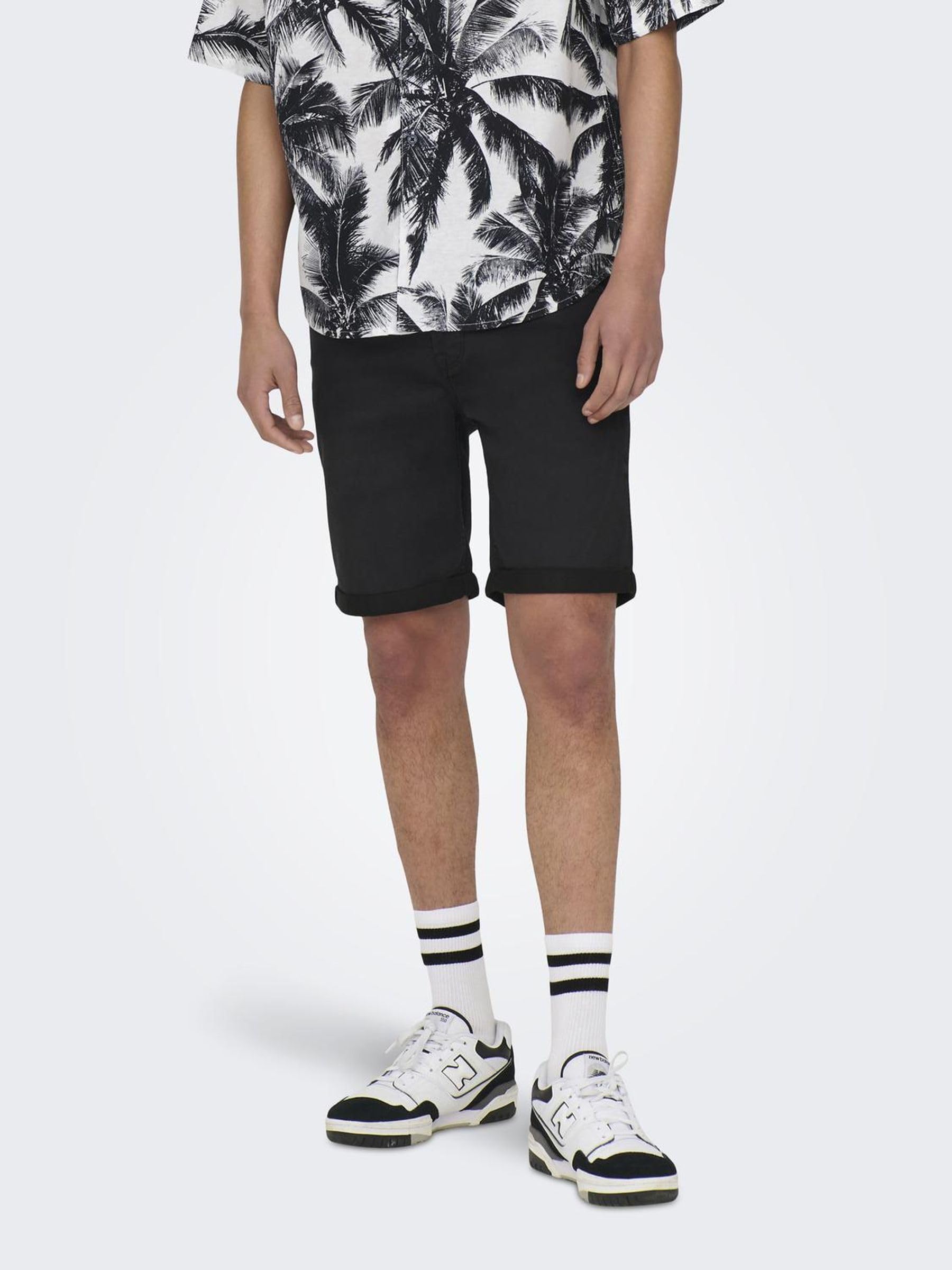 ONLY & SONS ONSPLY Pantaloncini L Black Denim Regular Fit