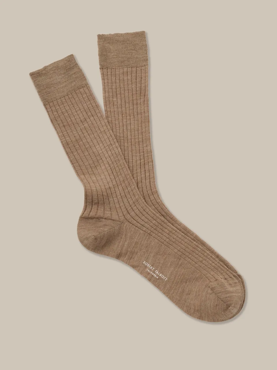 Robert Talbott Henry calzini lana Flax taglia M