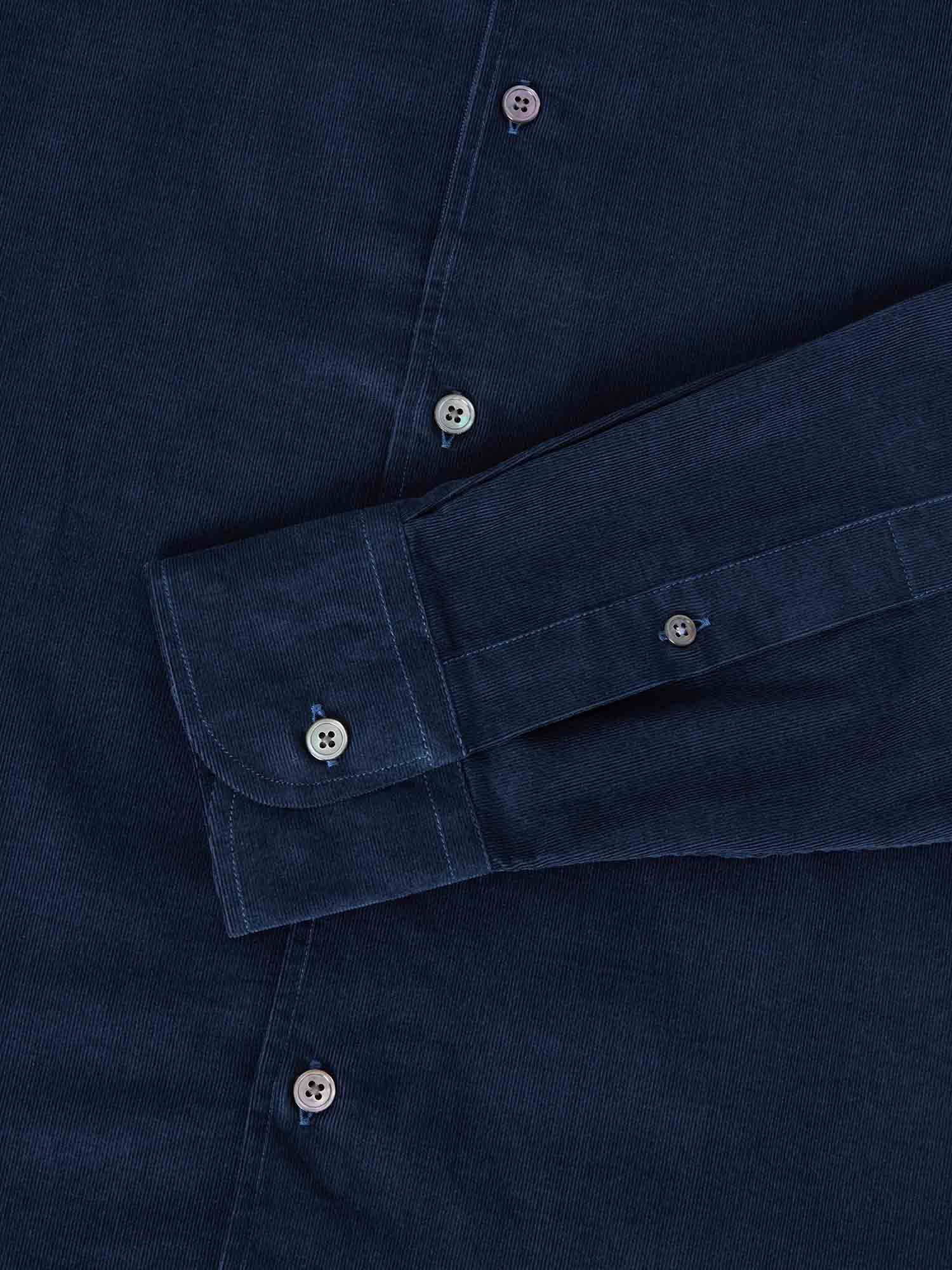 Robert Talbott Morgan Camicia Velluto Cotone Blu Navy