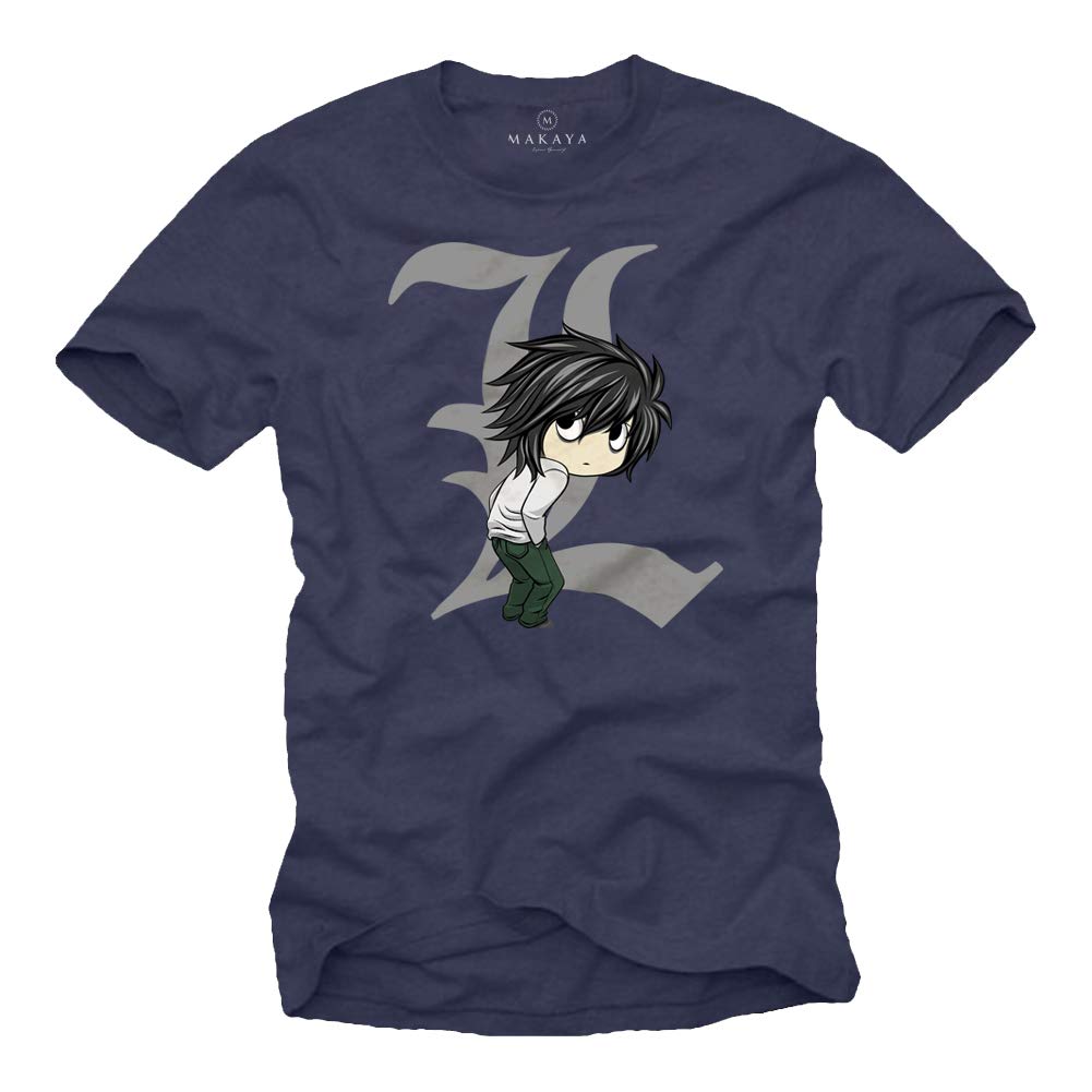 Makaya Death by Ryuk T-Shirt Uomo Nera Cotone Anime
