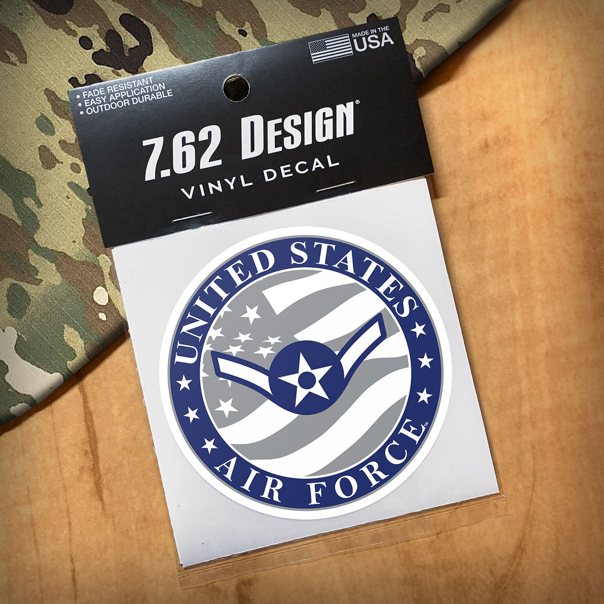 7.62 Design E-2 Airman adesivo auto 3,5" USAF