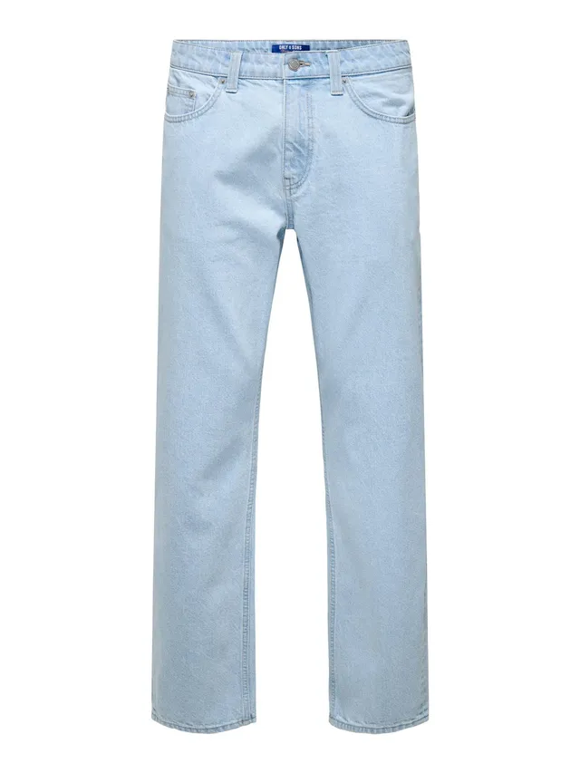ONLY & SONS Onsedge Straight Jeans uomo vita media medium blue