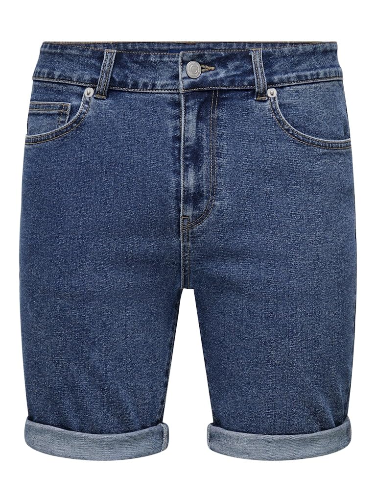 ONLY & SONS Ply Shorts Jeans Uomo Blu Taglia XXL