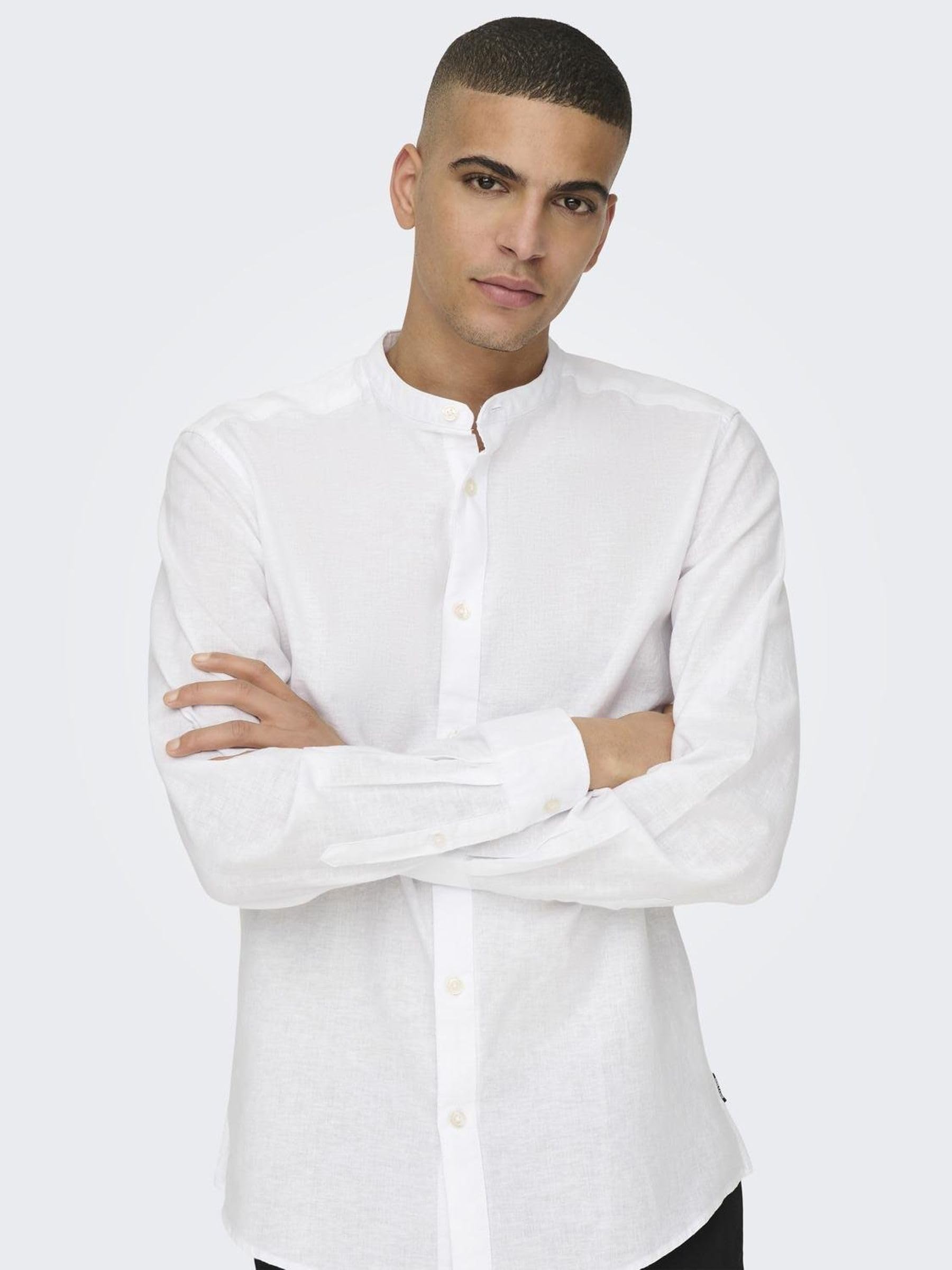 ONLY & SONS Onscaiden Camicia Uomo Lino Slim Fit