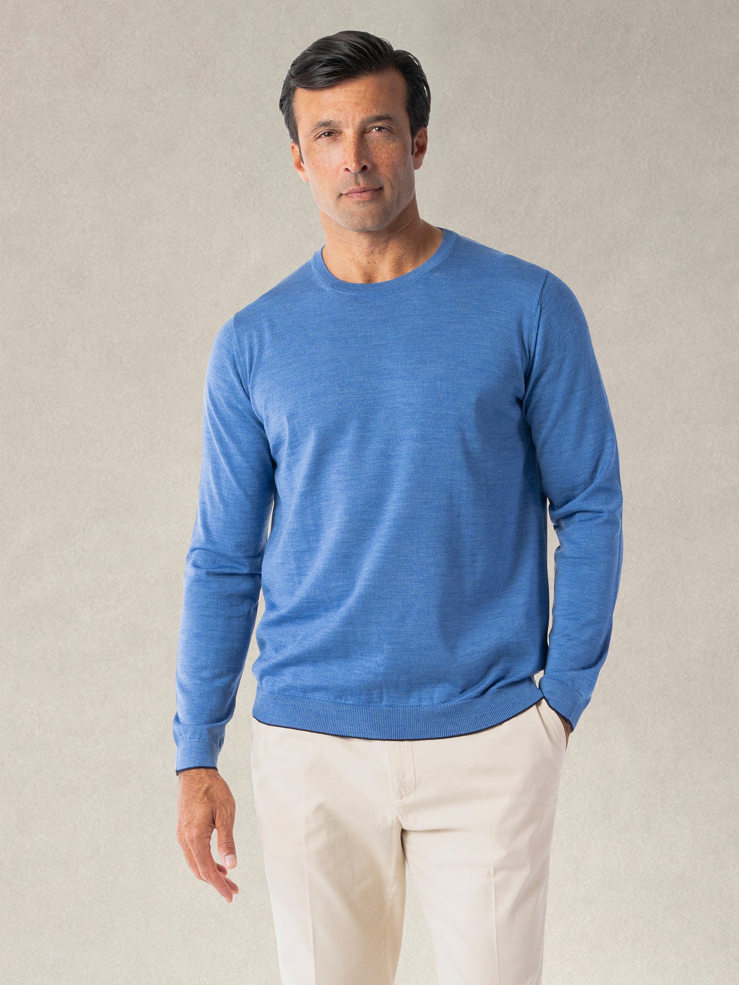 Robert Talbott Keaton maglione merino azzurro