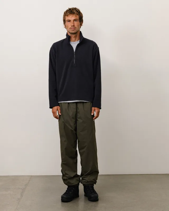 Stussy Half Zip Thermal Mock Neck maglia Black poliestere