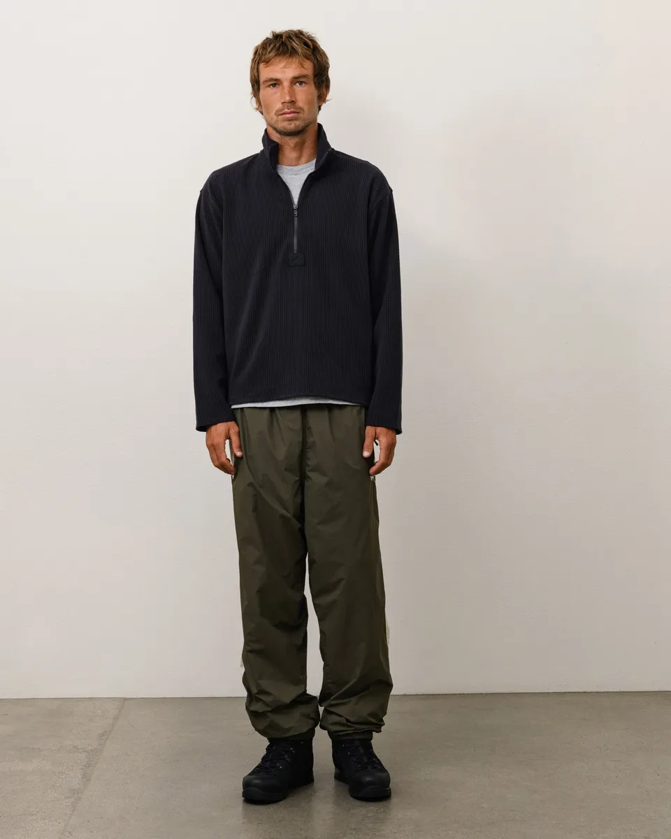 Stussy Half Zip Thermal Mock Neck maglia Black poliestere