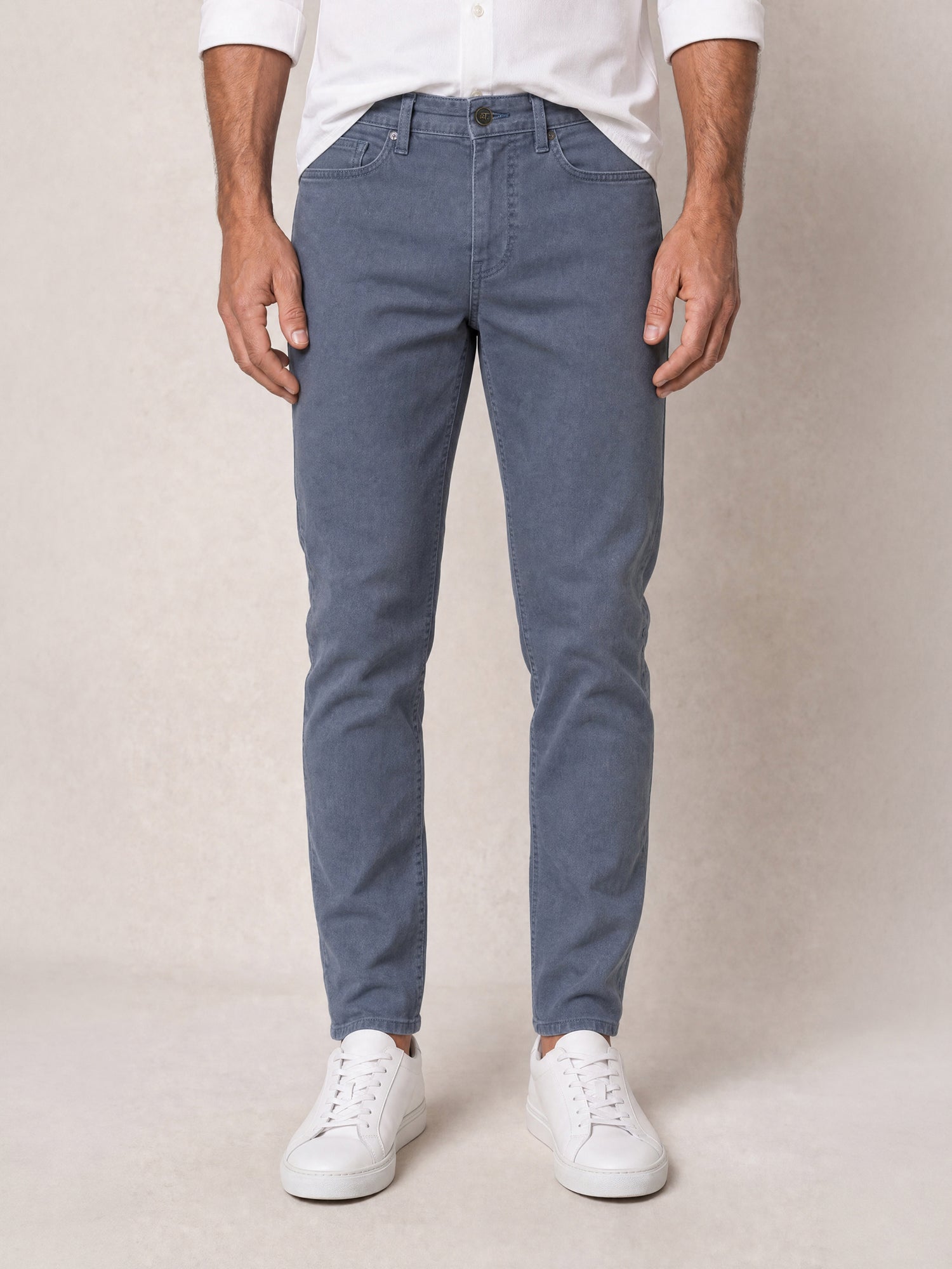 Robert Talbott Fernando pantaloni blu 32X32 lino stretch