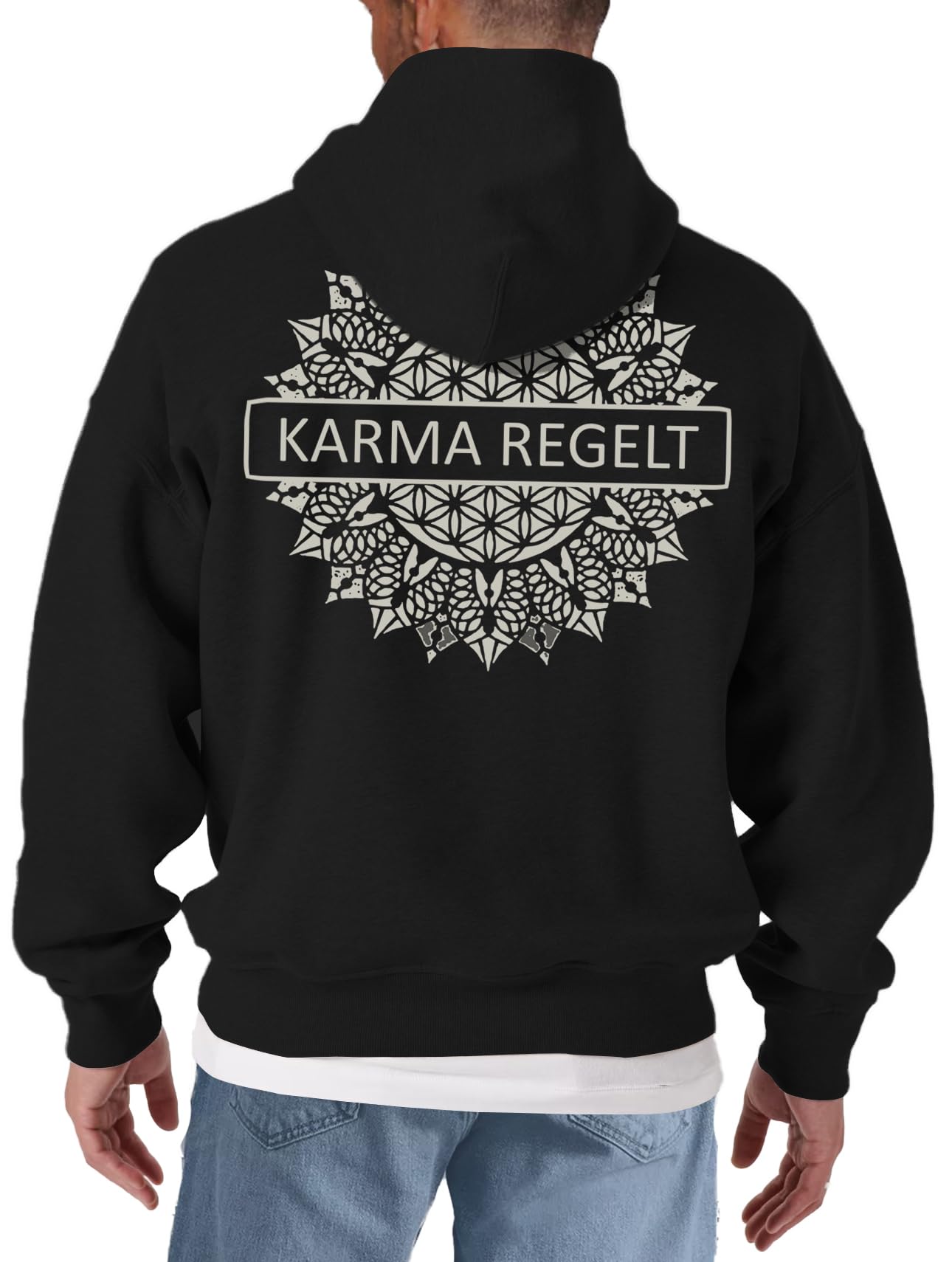 MAKAYA Felpa Uomo Cappuccio Cotone Ci Pensa Il Karma XL