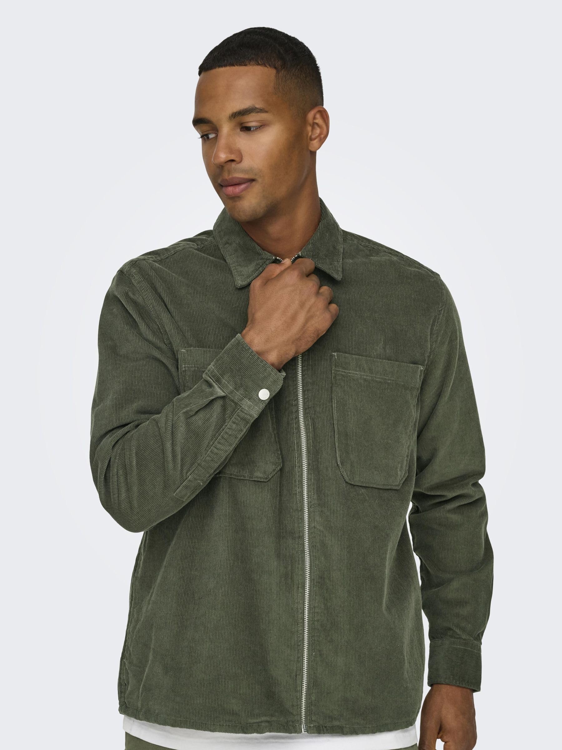 Only & Sons Onsalp Cord camicia velluto uomo S castor gray
