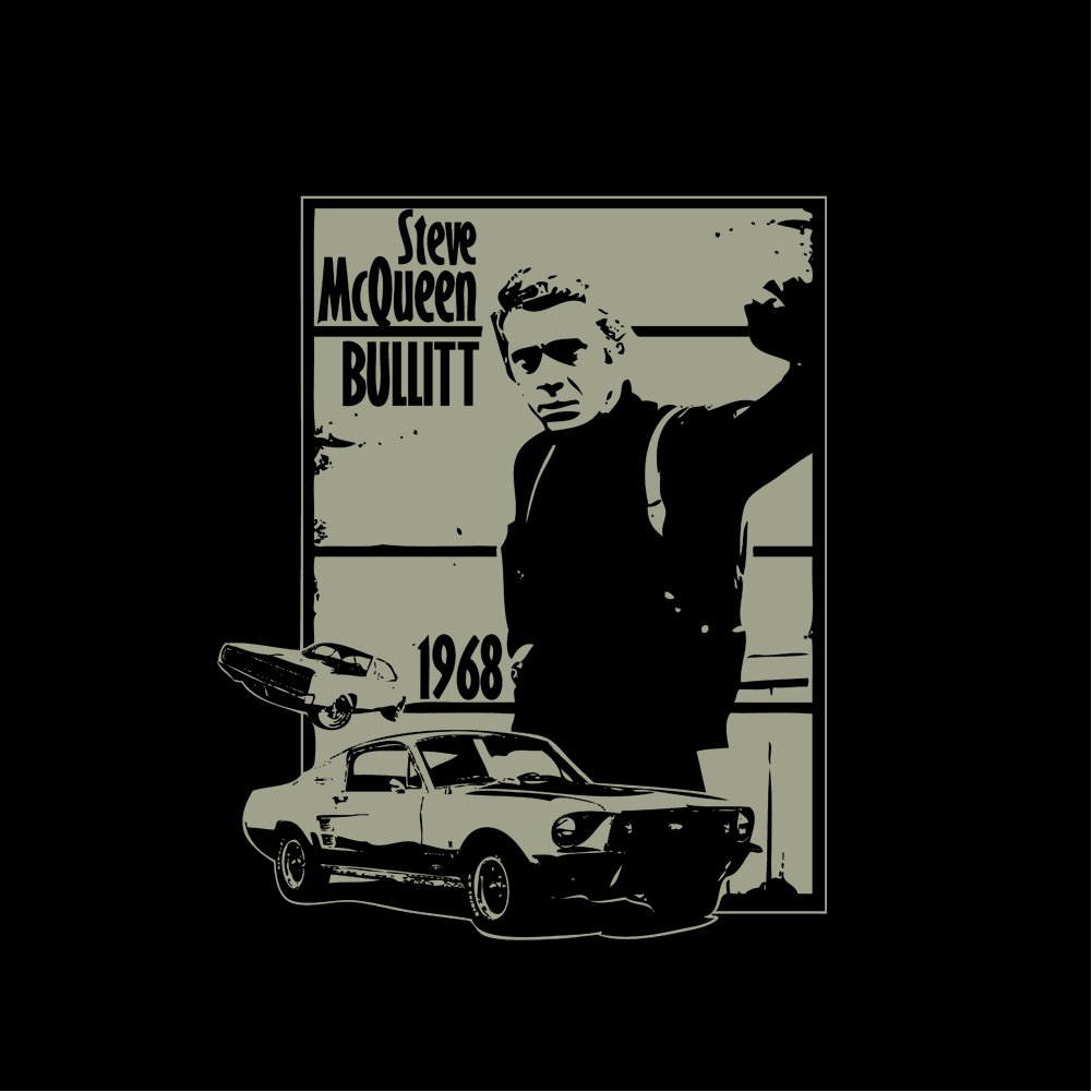 Makaya Bullitt Mustang Eleanor T-Shirt Uomo Nera M Auto