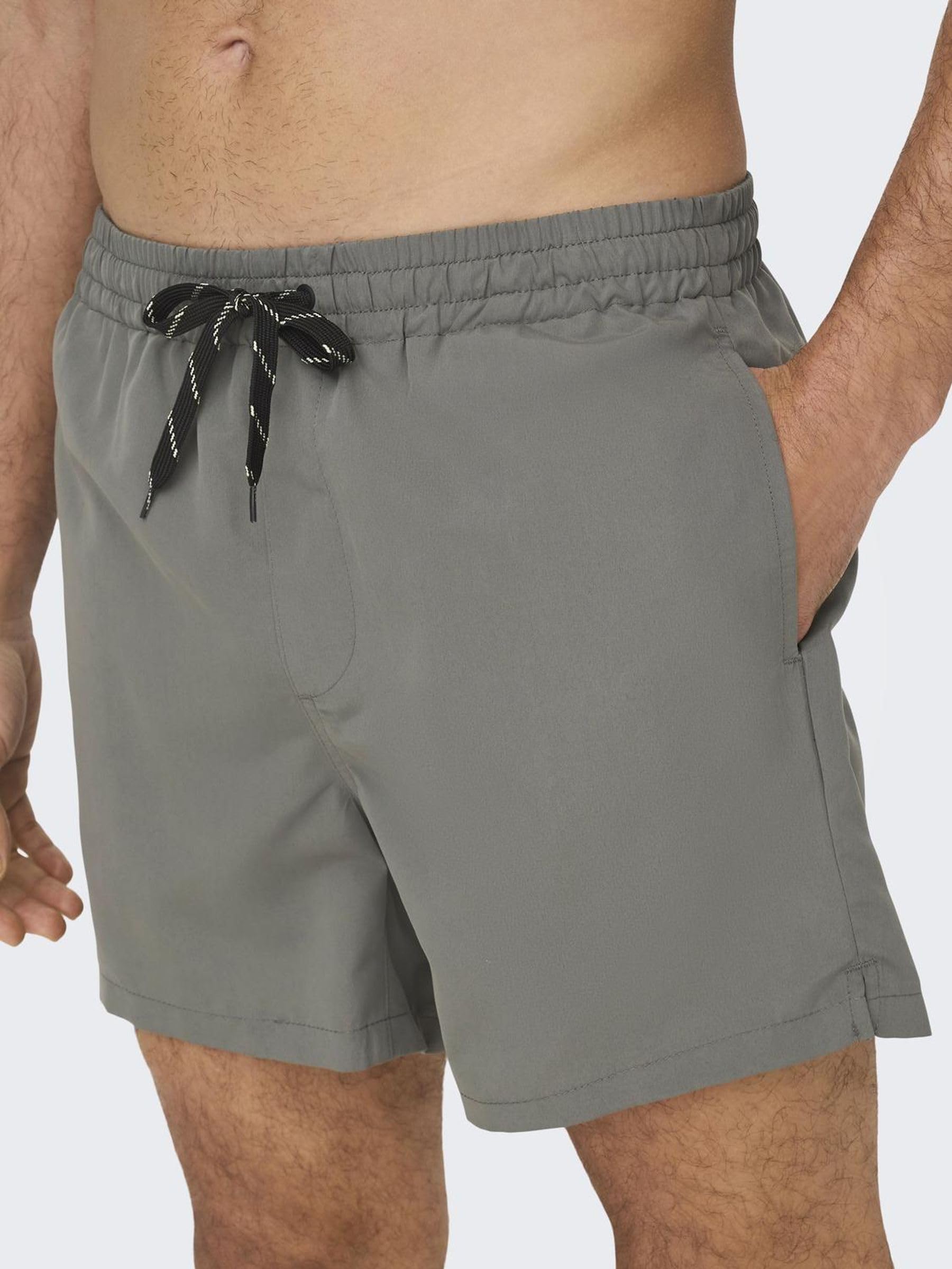 Only & Sons Costume Uomo Castor Gray Boxer Mare Poliestere