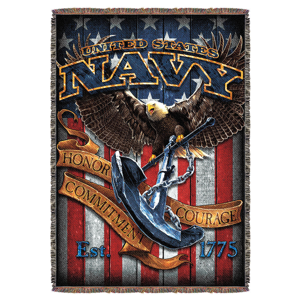 7.62 Design Fighting Eagle coperta cotone 135x178 Navy