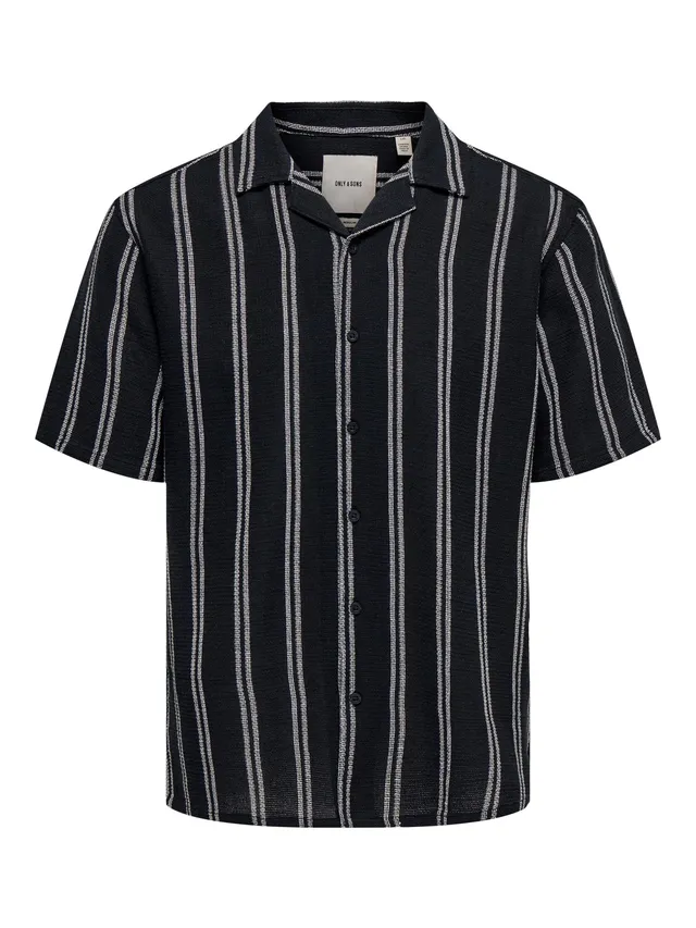 Only & Sons Onstrev Life Reg Struc Stripe SS Shirt camicia L