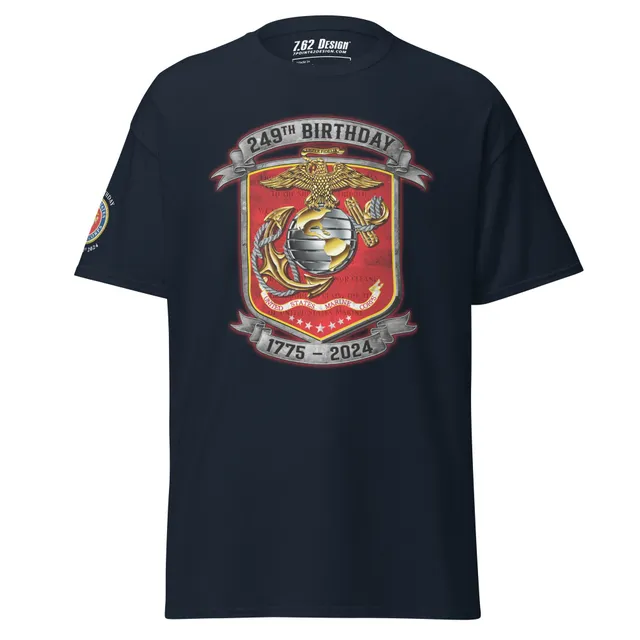 7.62 Design USMC 249th maglietta uomo nera cotone taglia L