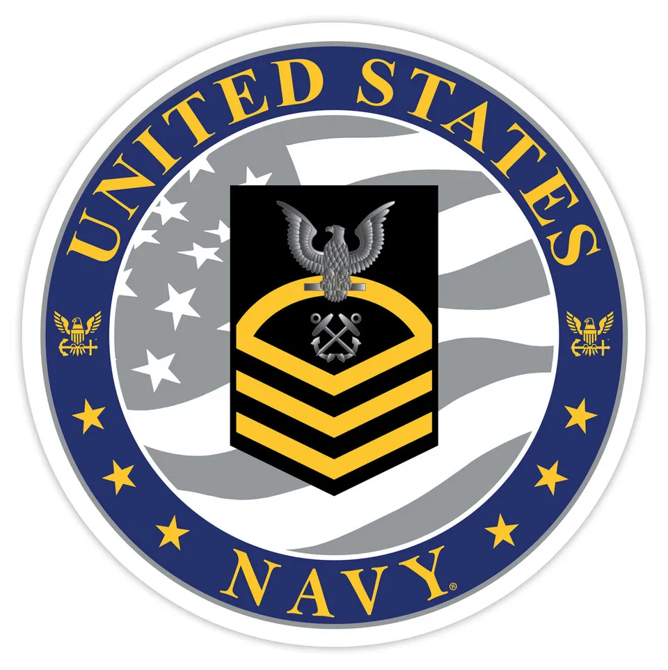 7.62 Design Navy E-7 decal auto rotonda 3.5" vinile