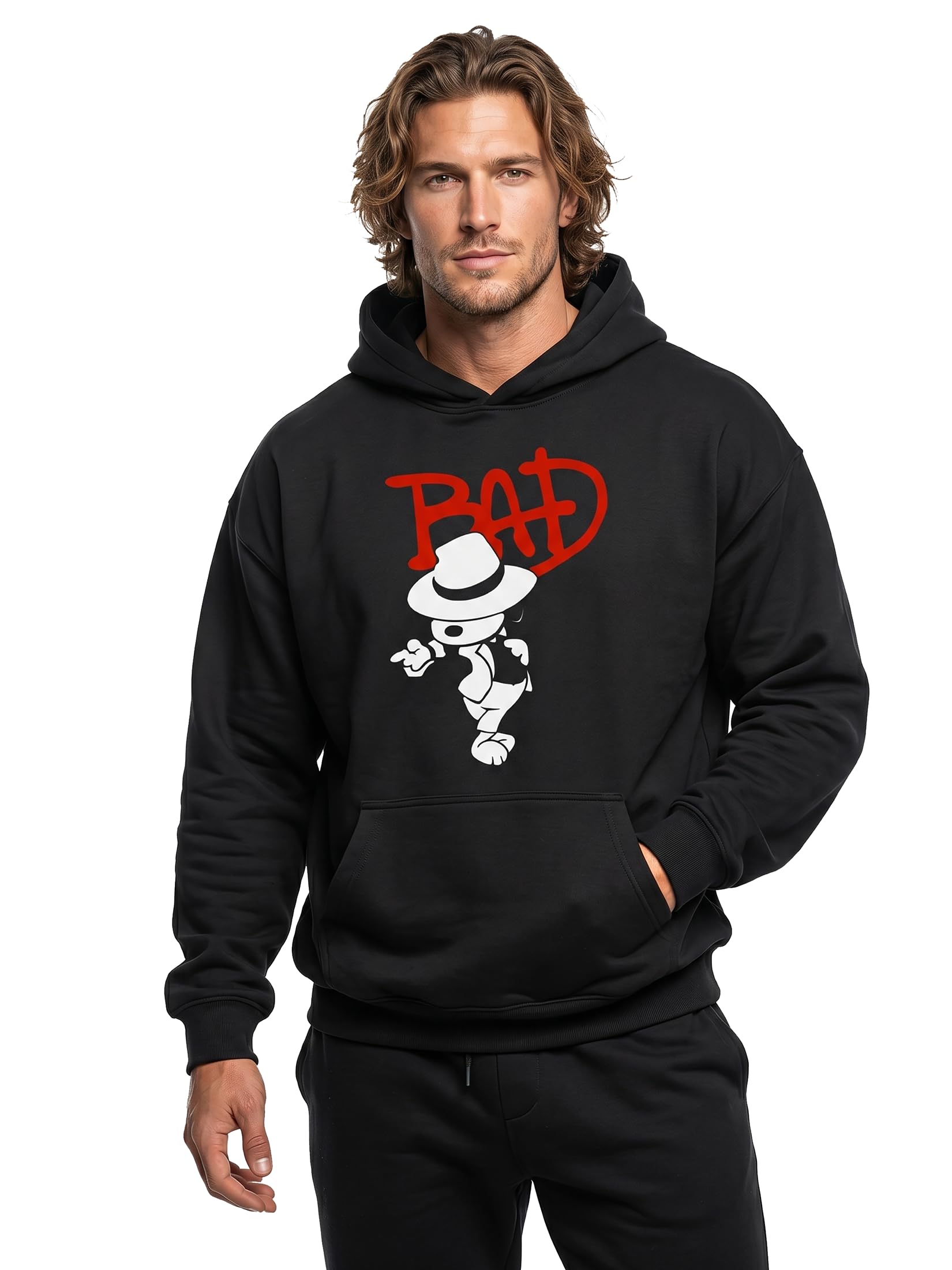 MAKAYA Felpe con Cappuccio Bad Dog Cane felpa XXL cotone pettinato