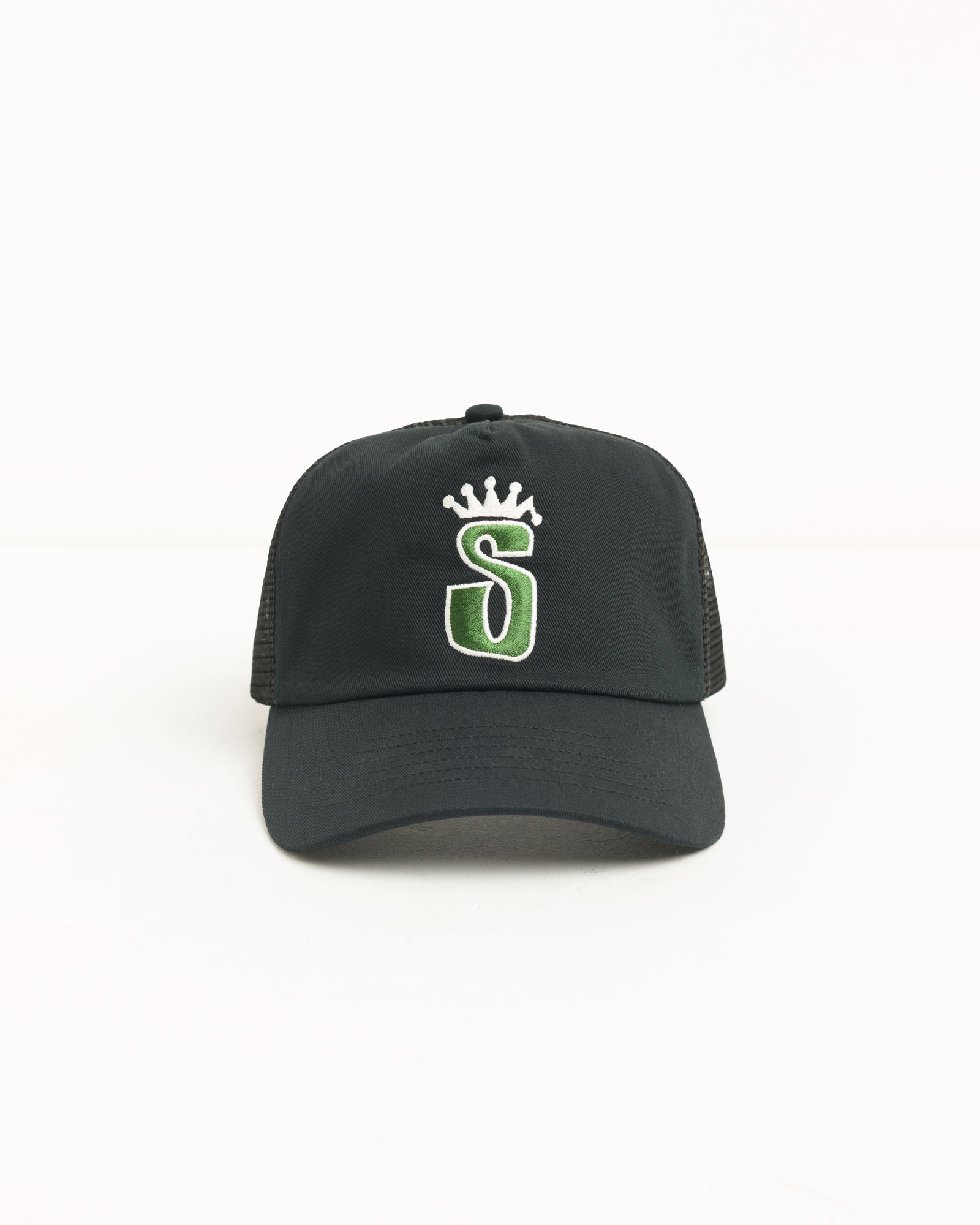 Stussy S Crown Trucker cappello cotone Black