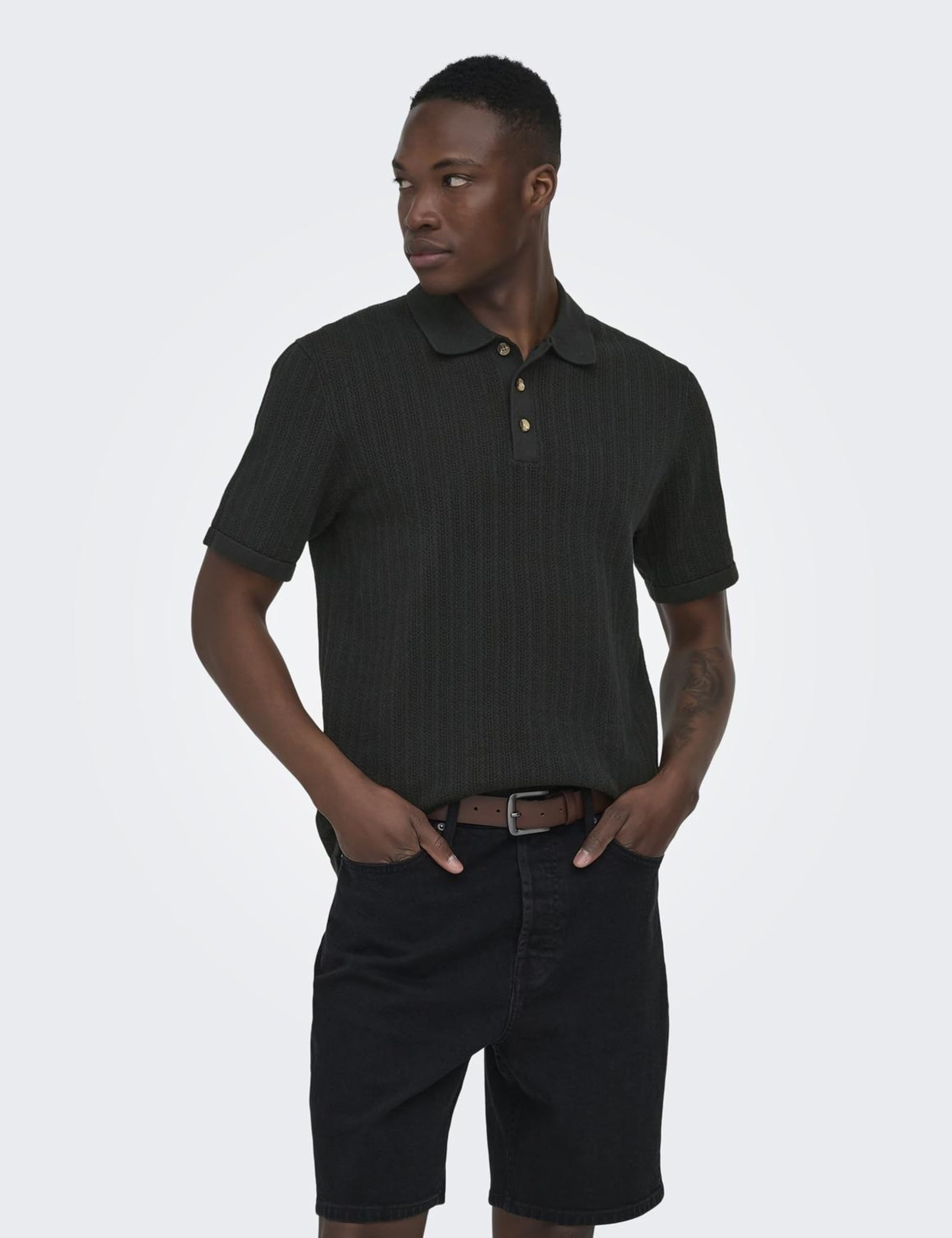 Only & Sons Onsmoon Polo Maglia Uomo Blu Manica Corta