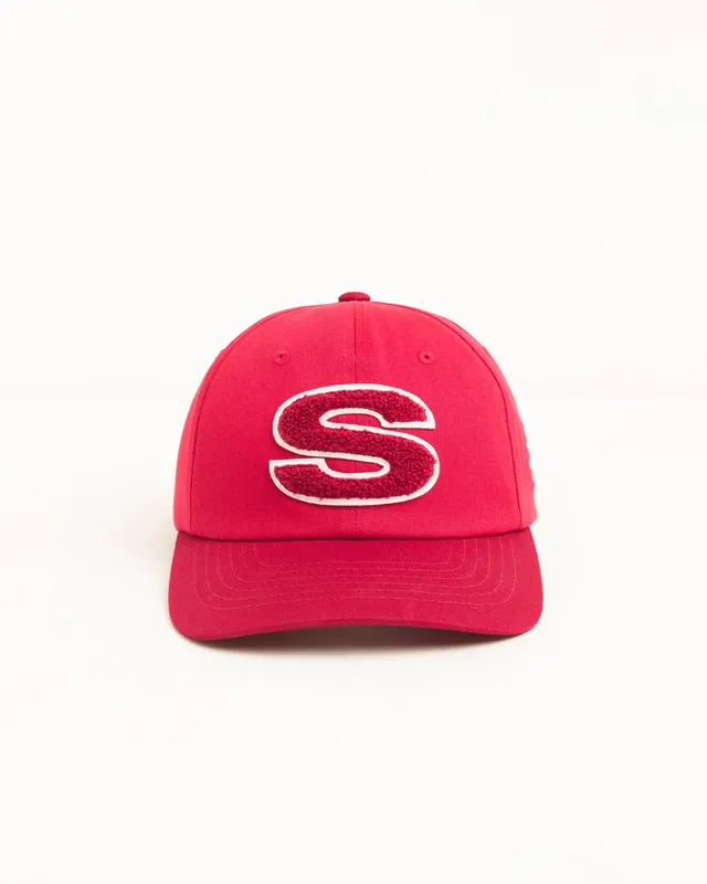Stussy Chenille S Snapback cappello Gym Red cotone
