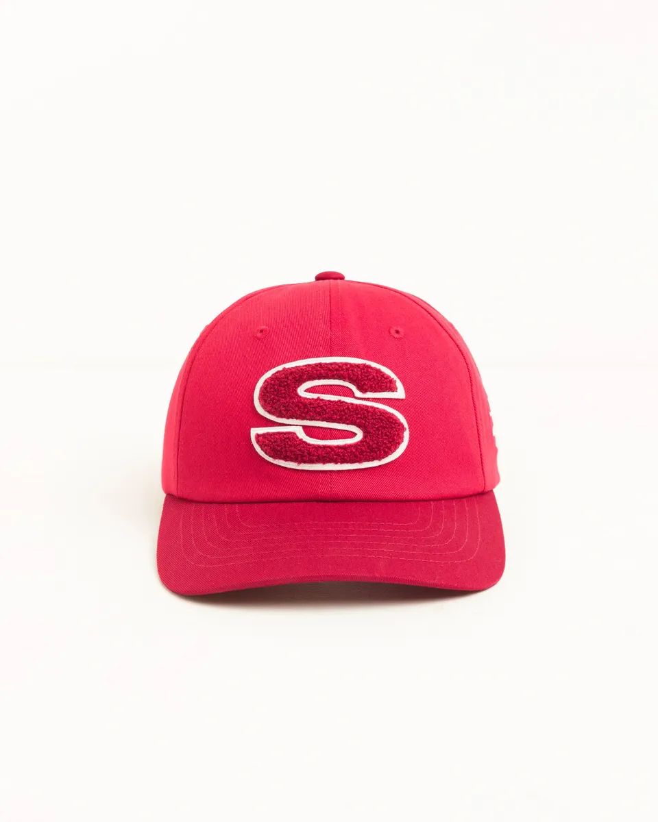 Stussy Chenille S Snapback cappello Gym Red cotone