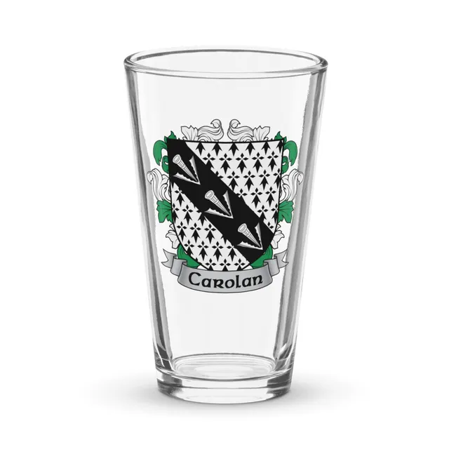 7.62 Design Carolan Bicchiere Pinta Vetro Irish Crest 16 oz