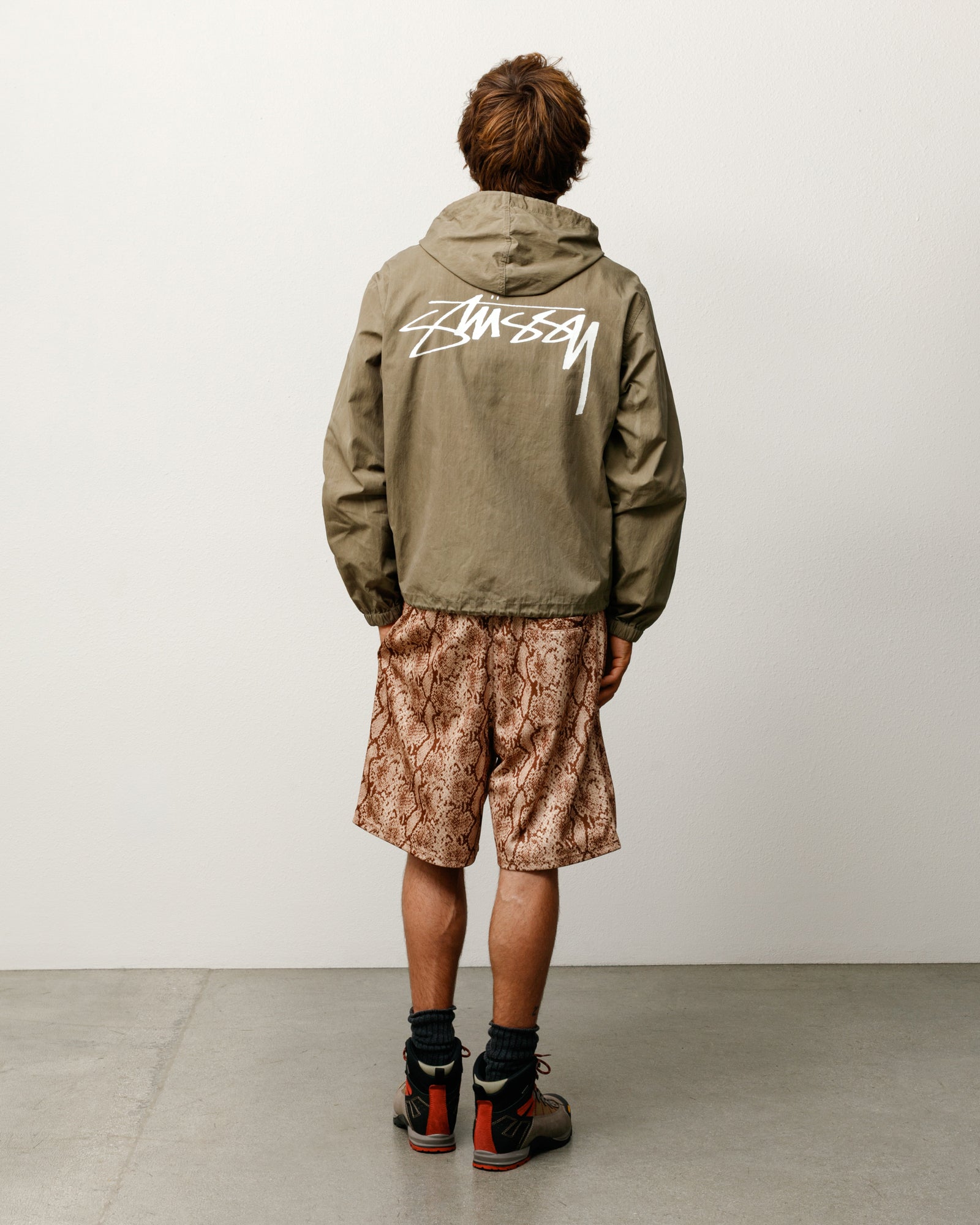Stussy Outerwear Waxed Cotton Beach Shell giacca oliva XL
