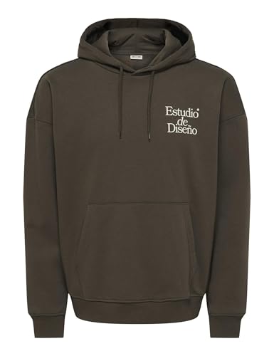 Only & Sons Onsciff Felpa Cappuccio Uomo Beluga Vintage
