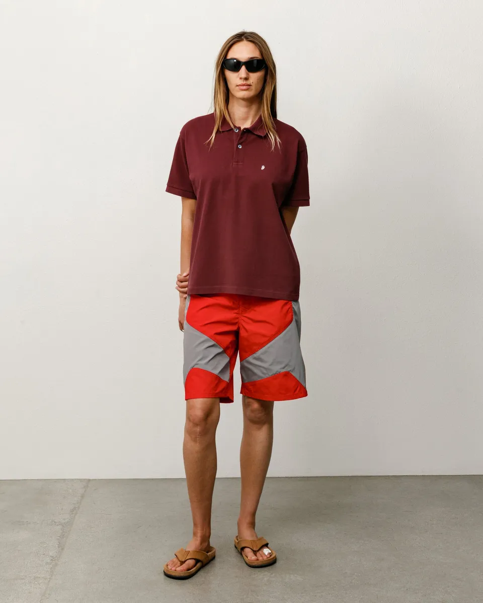 Stussy Classic Pique polo cotone Plum