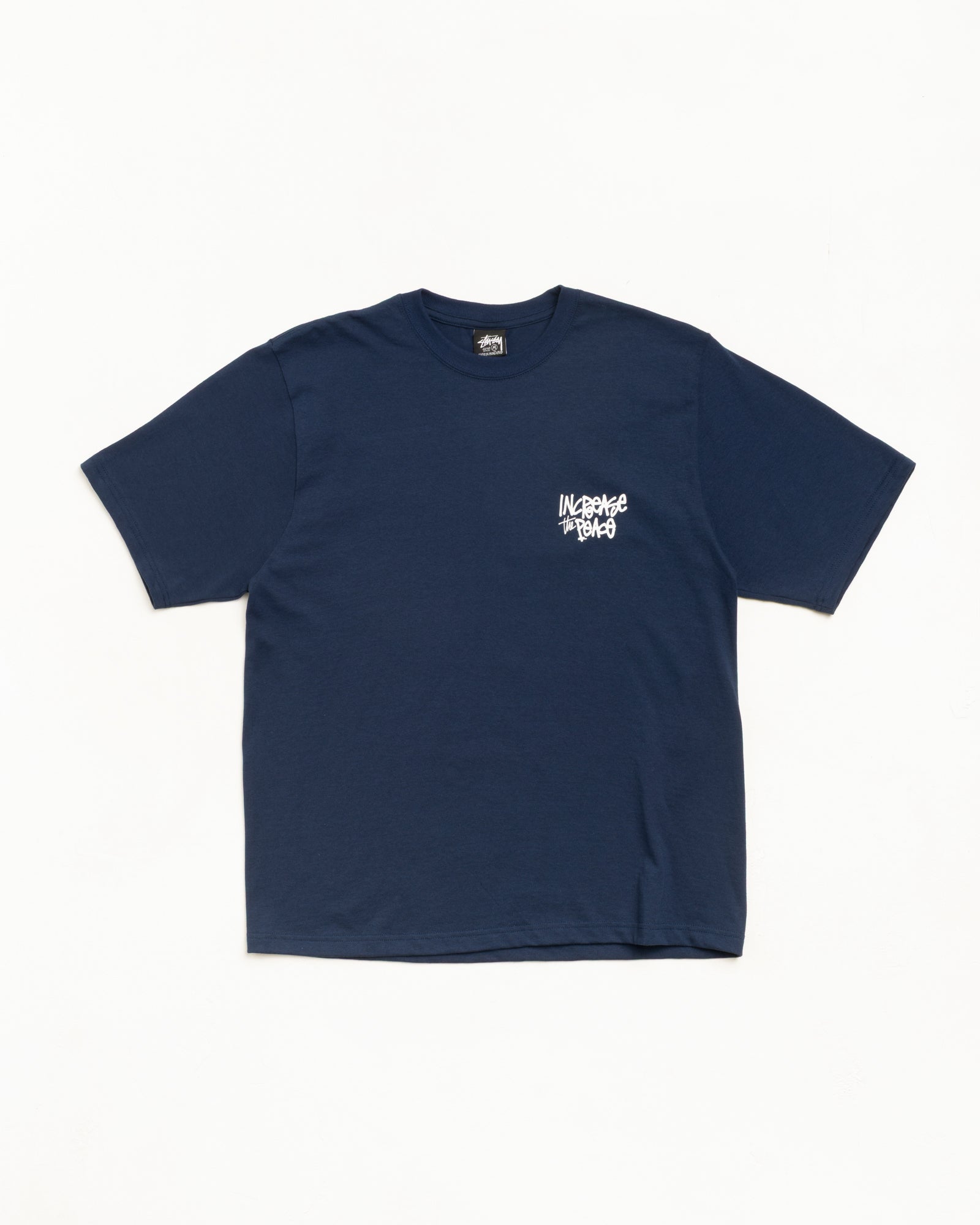 Stussy Peace Increased Tee T-Shirt Navy Cotone 220gsm
