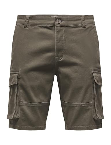 Only & Sons Onscam Stage cargo shorts uomo XL verde