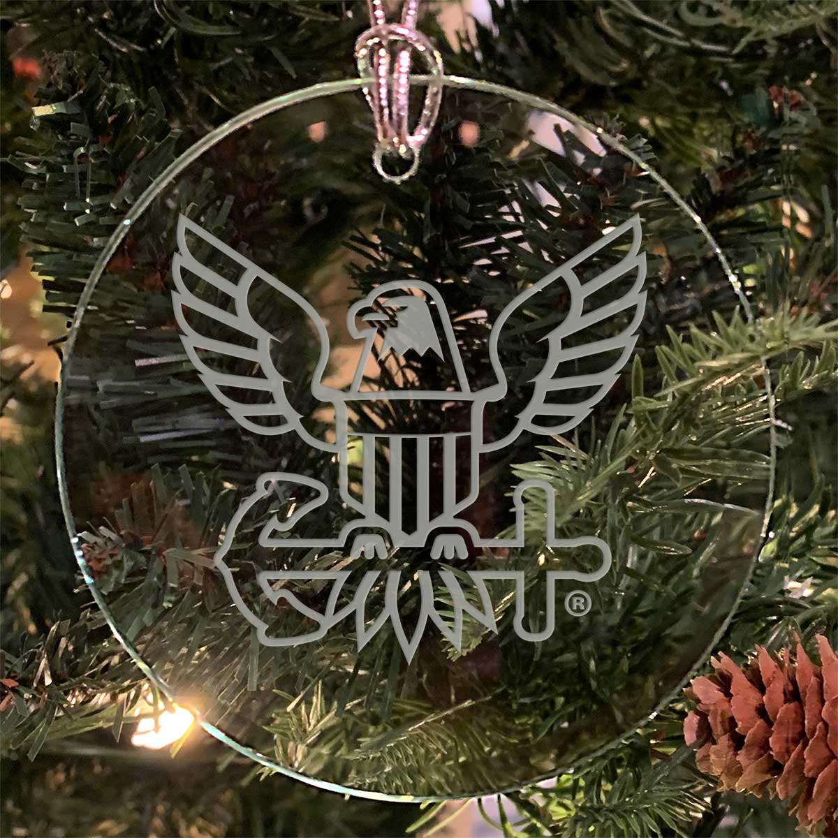 7.62 Design Eagle Ornamento Vetro Natale 7,6 cm Navy