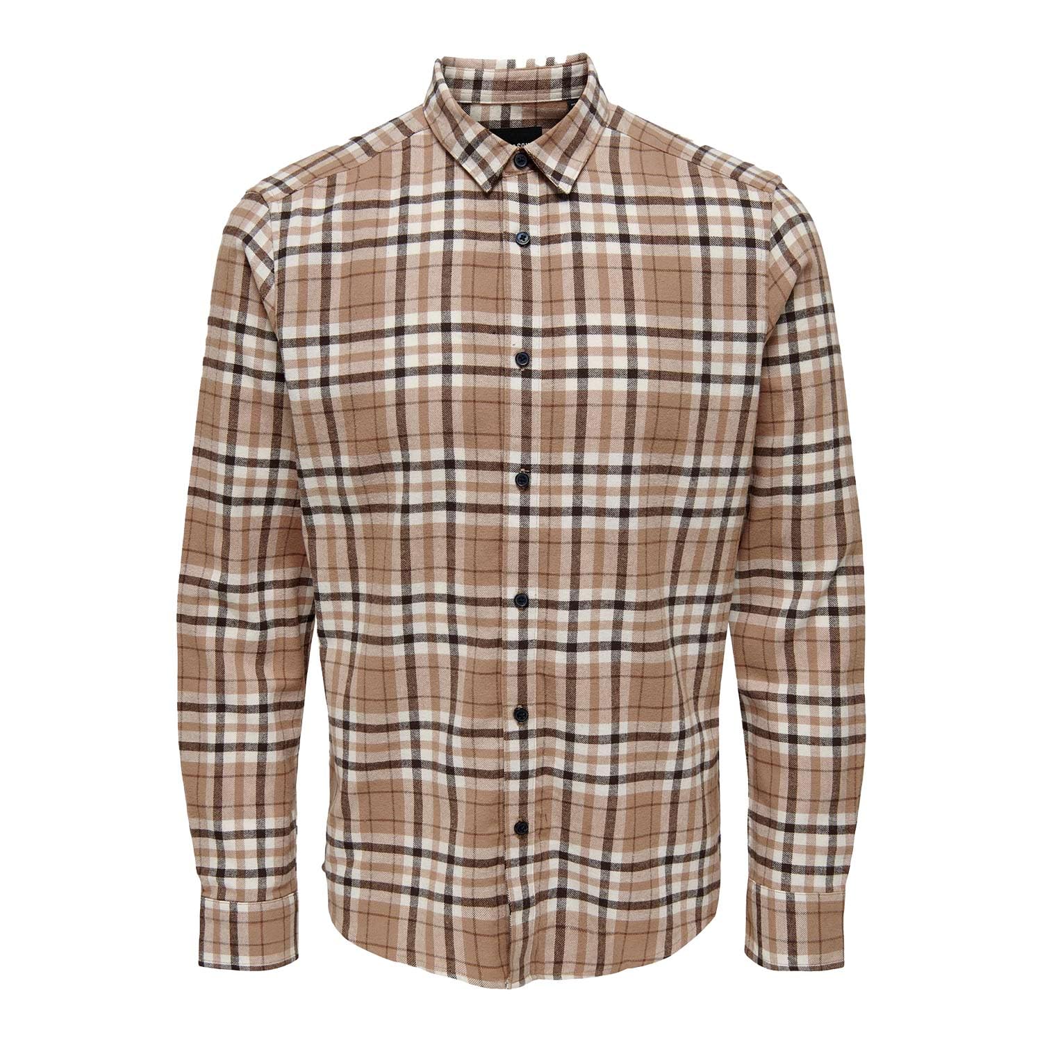 ONLY & SONS Atir Camicia Quadri Uomo S Burro Slim