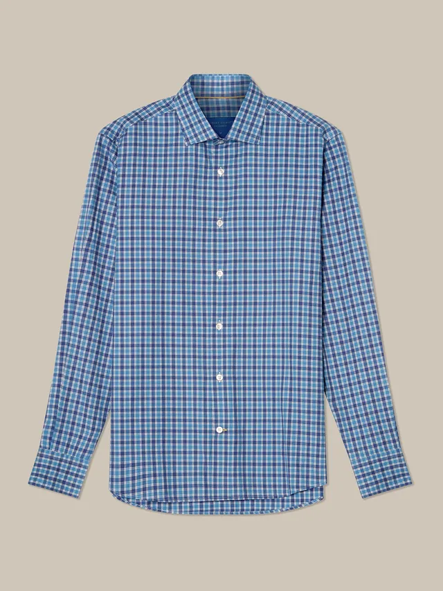 Robert Talbott Reynolds Camicia Blue Multi quadri leggera