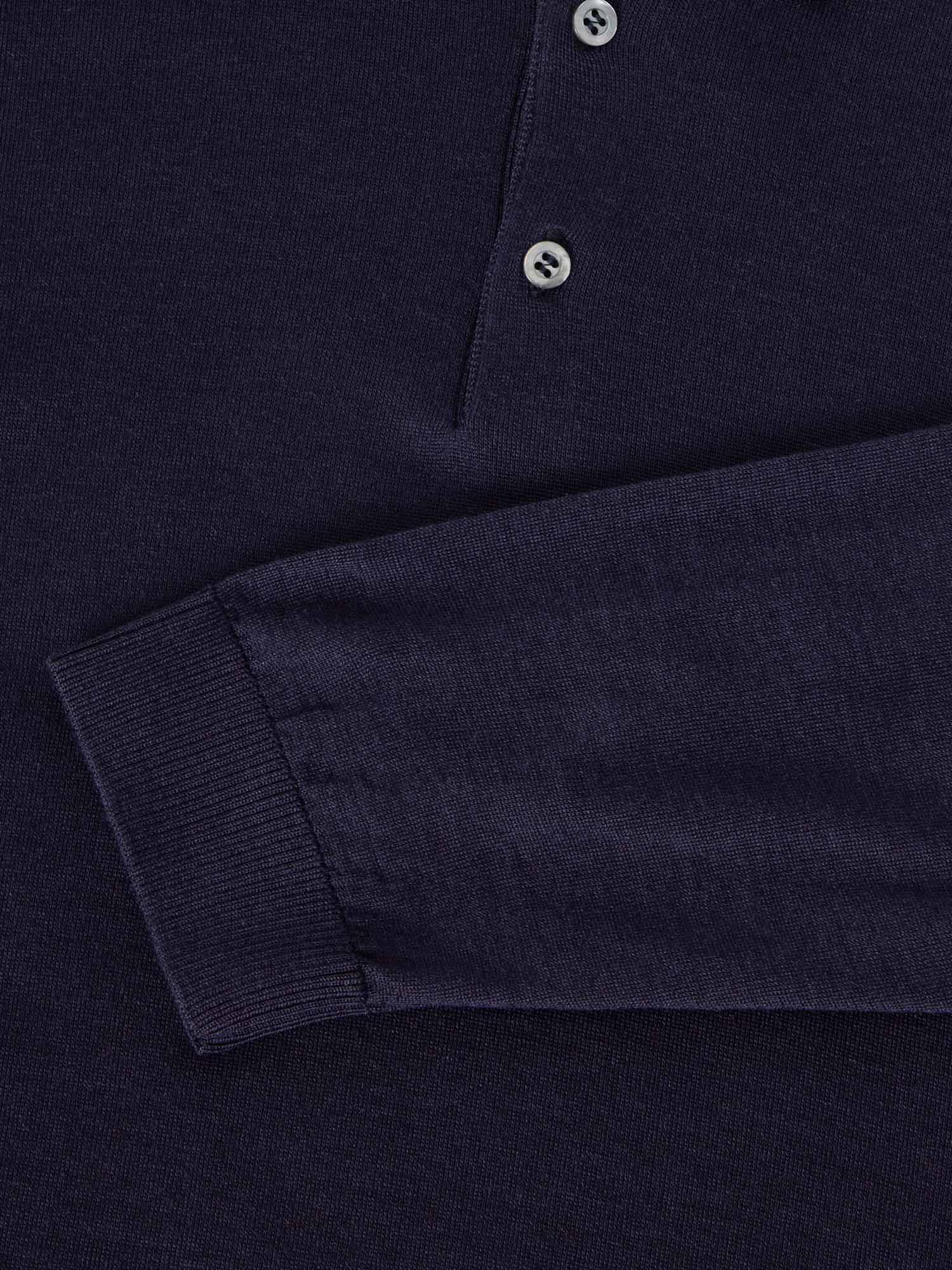 Robert Talbott Henson maglione polo lana seta blu navy