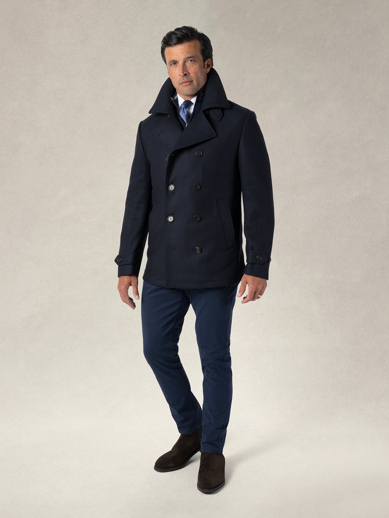 Robert Talbott Curtis Peacoat Lana Blu L